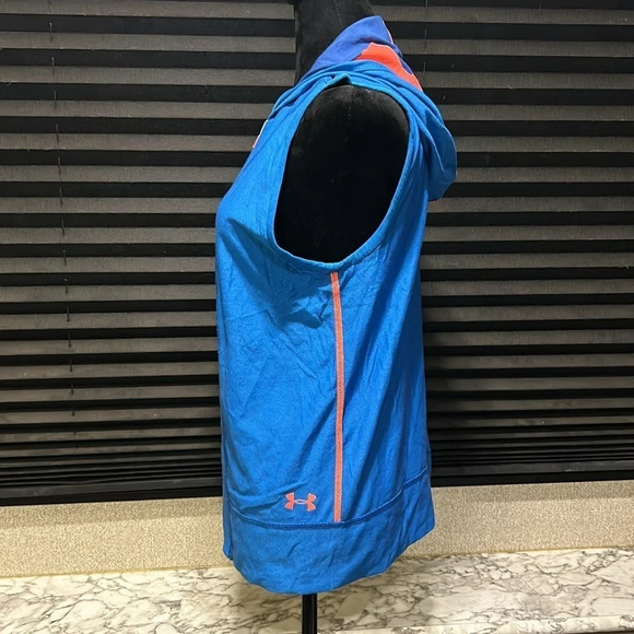 Under Armour Girls Youth Blue & Orange Hooded Zip Front Reversible Vest YXL - Picture 2 of 12